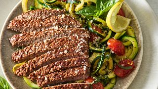 Blackened Cubed Steaks with Zoodles